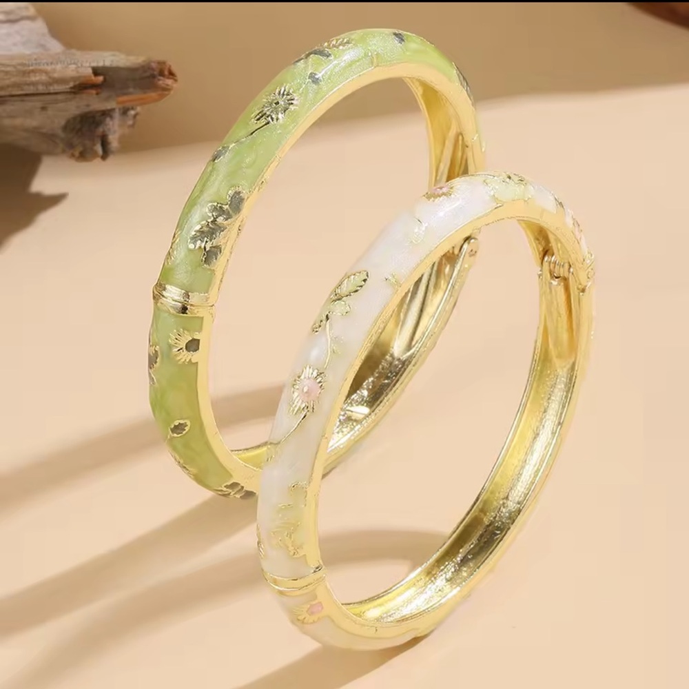 Flower Bracelet 2 Pcs Vintage Bohemian Bangles Jewelry